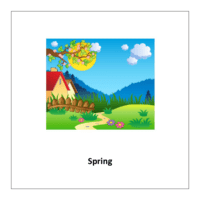 Flash card of Spring season