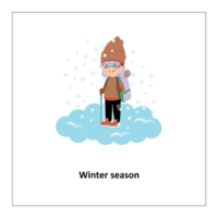 Winter season flashcard