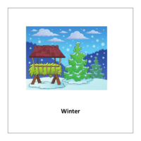 Flash card of Winter season