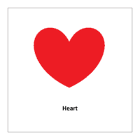 Flash card of shape Heart