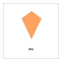 Flash card of shape Kite