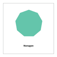Flash card of shape Nonagon