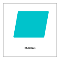 Flash card of shape Rhombus
