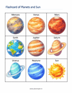 planet flashcards for kids