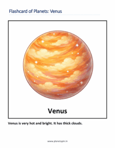 Flashcard of Venus (planet flashcards for kids)