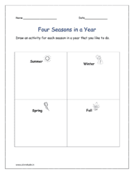 Draw an activity for each season in a year that you like to do