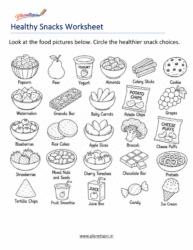 Printable healthy food worksheet for grade 1