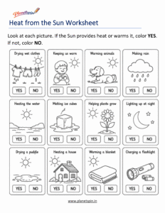 Identify sources of heat worksheet