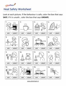Printable heat worksheet for first grade