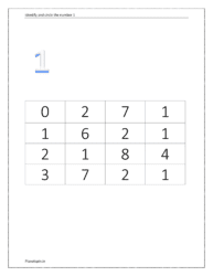 Identify and circle the number 1