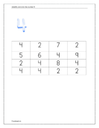 Identify and circle the number 4