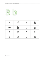 Identify and circle the small letter b