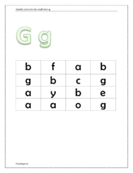 Identify and circle the small letter g