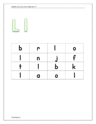 Identify and circle the small letter l