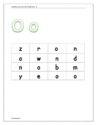 Identify and circle the small letter o