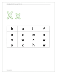Identify and circle the small letter x