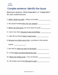 Complex sentences formation