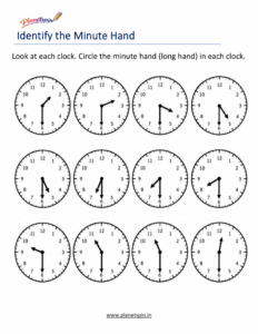 Telling Time to the Half Hour Worksheets for Grade 1