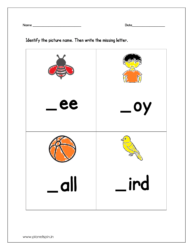 Fill in the blanks alphabet worksheet for letter b