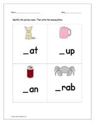 Fill in the blanks alphabet worksheet for letter c