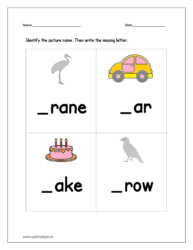 Fill in the blanks alphabet worksheet for letter c