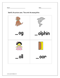 Fill in the blanks alphabet worksheet for letter d