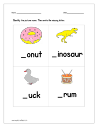 Fill in the blanks alphabet worksheet for letter d