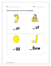 Fill in the blanks alphabet worksheet for letter e