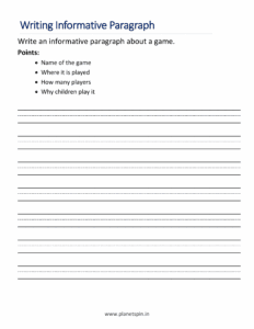 informative writing on your favorite game