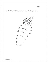 Connect alphabet dots worksheets: carrot