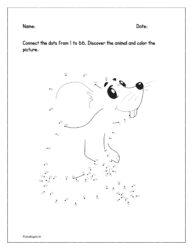 Join the dots from 1 to 66. Discover the animal and color it.