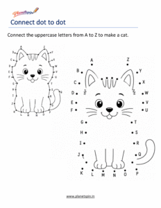 Connect the alphabet cat worksheet