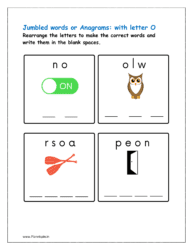 O: Rearrange the letters to make the correct words with initial letter O