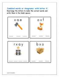 X: Rearrange the letters to make the correct words with initial letter X