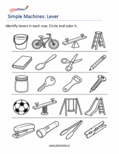 lever worksheet for grade 1