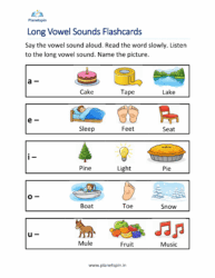 Flashcards of long vowel sounds