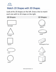 Match 2d and 3d shapes