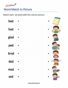 Match -AD Words to Pictures Activity