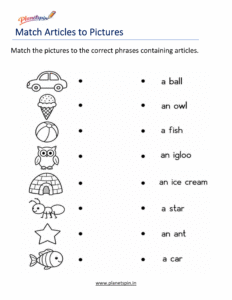 Match articles with the correct nouns