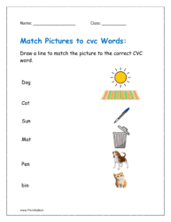CVC words worksheets : consonant-vowel-consonant word patterns