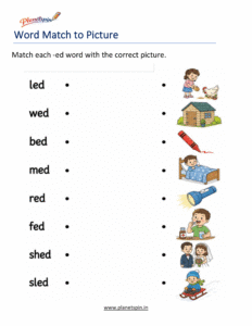 Match -ED Words to Pictures Activity