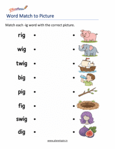Match -IG Words to Pictures Activity
