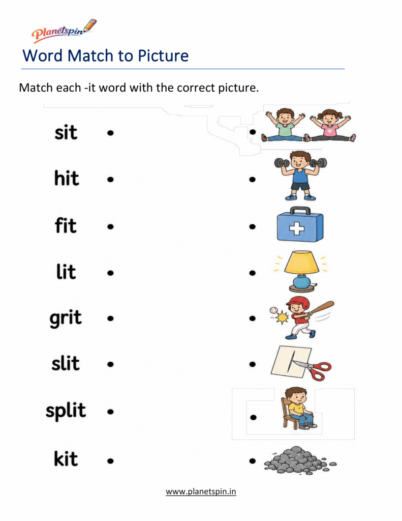 Match -IT Words to Pictures Activity