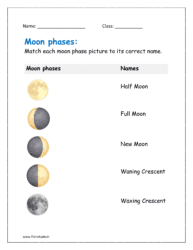 Sun, Moon and Stars Worksheets