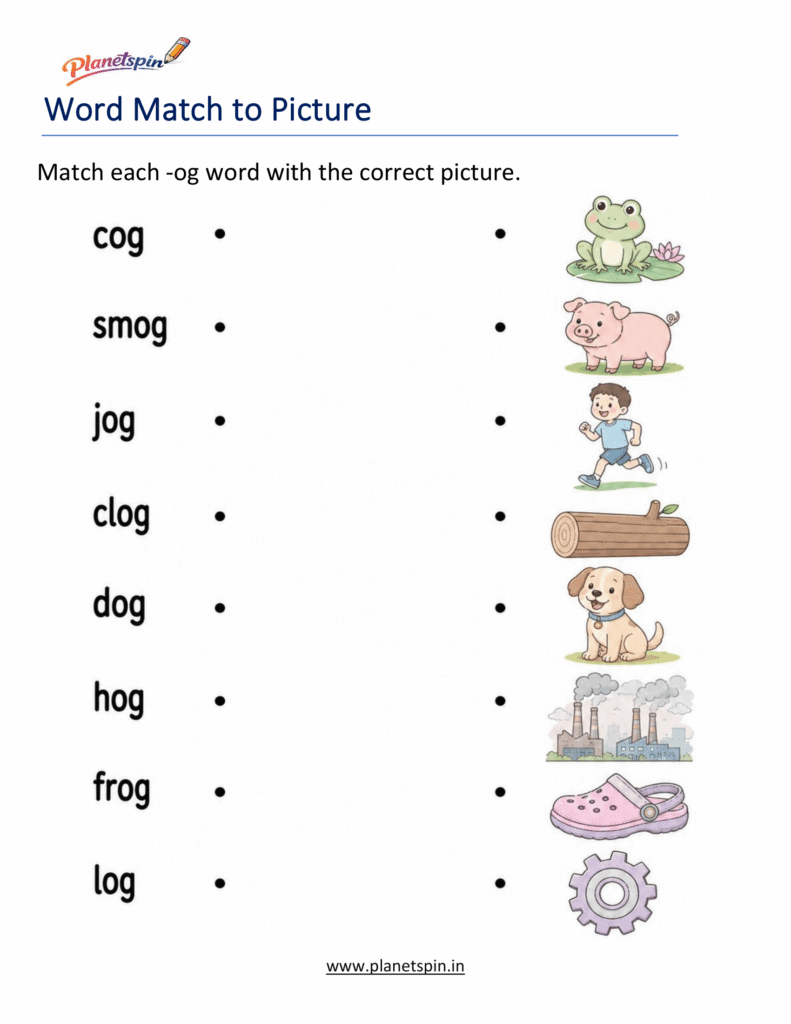 Match -OG Words to Pictures Activity