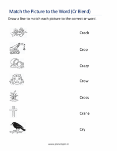 Match Cr blend words with pictures
