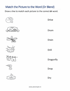 Match Dr blend words with pictures