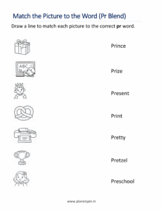 Match Pr blend words with pictures