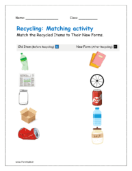 Recycling worksheets for kindergarten