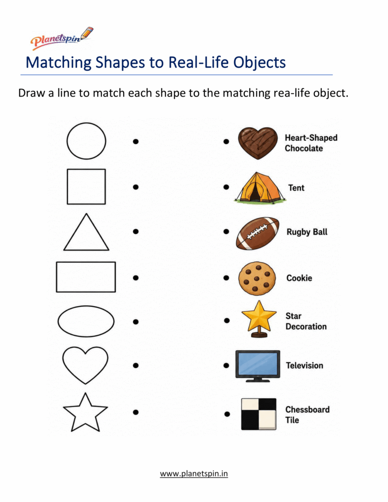 Matching shapes to real life objects kindergarten | Free printables